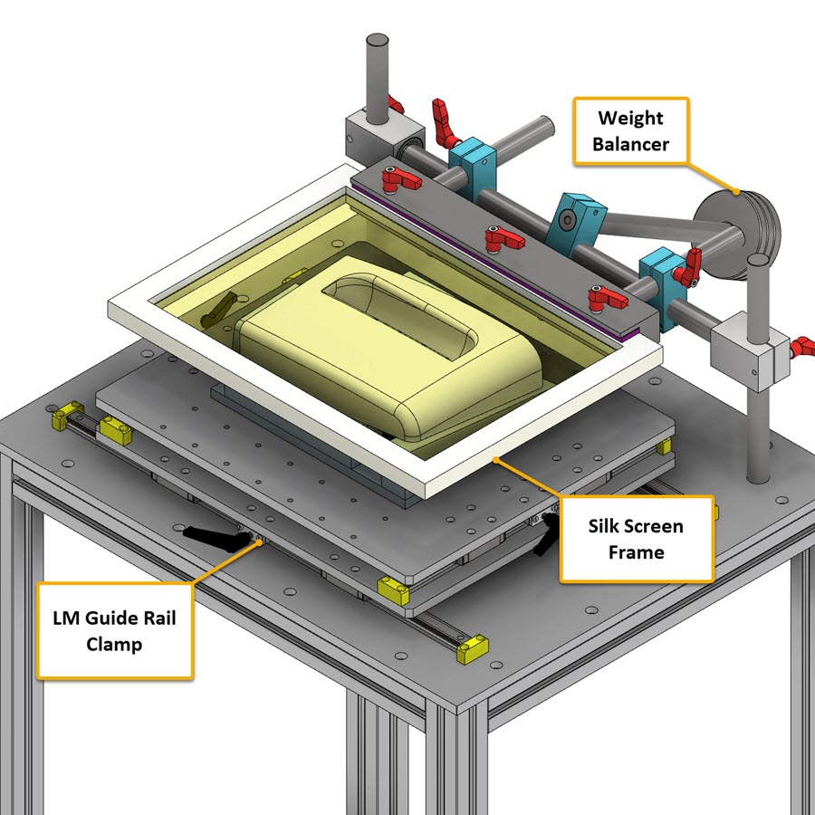 SEJONG DYNAMICS. SILK SCREEN PRINTING STAND